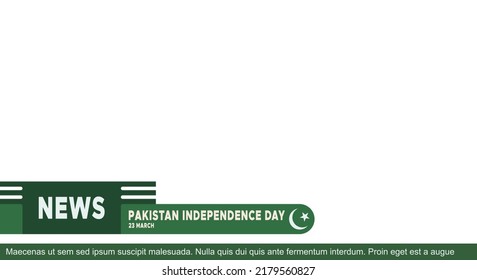 menor tercera noticia, elementos de diseño de fondo para tv y streaming de medios. Vector, Día de la Independencia, Pakistán.