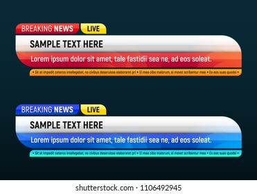 Lower Third For News Header. Breaking News. Vector Template For Your Design.