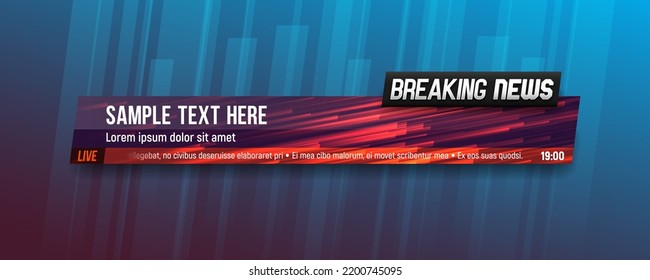 Lower third for news header. Breaking news. Vector template for your design.