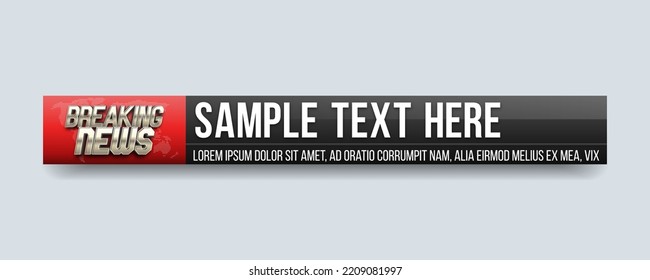 Lower third for news header. Breaking news. Vector template for your design.