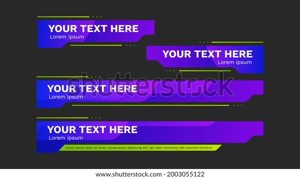 lower third pack with modern colorful. Vector\
video headline title or television news bar design template\
isolated on white\
background.