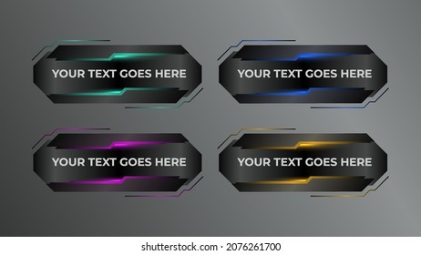 Lower third pack vector. Digital callouts titles. HUD futuristic sci fi frame template.