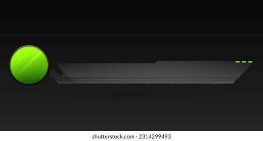Lower third screen broadcast title banner with black and green color