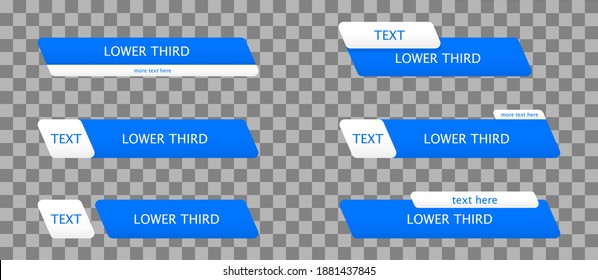 Lower Third Set. TV News Banner. Header Title Box. Lower Third Layout. TV Information Bar. News Layout In Blue And White. Vector Illustration. EPS 10