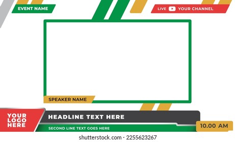 El panel inferior de la pantalla Tercer y Streaming superponen la plantilla futura de diseño plano. pantalla de altavoz para transmisión y transmisión. Vector 10 eps