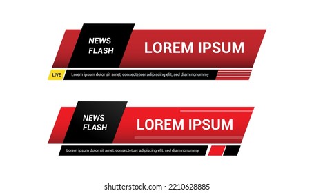 Lower third template breaking news live vector illustration