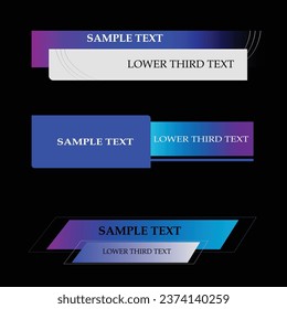 Lower third template. Set of TV banners and bars for news and sport channels, streaming and broadcasting  isolated on white background.