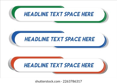 Lower third template in three colors Blue, Green, Orange.eps