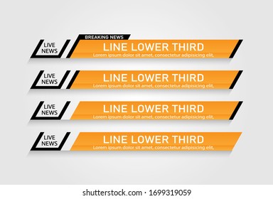 Lower Third TV News Bars Set Vektorillustration.