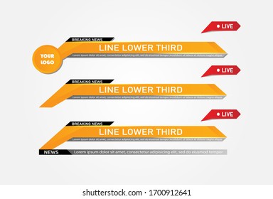 Lower Third TV News Bars Set Vector.