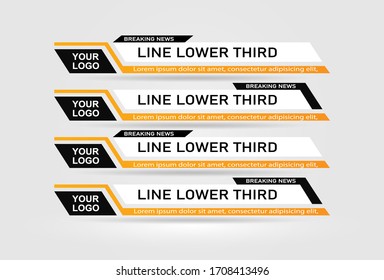 Lower Third TV News Bars Set Vector.
