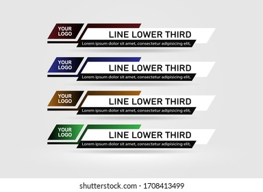 Lower Third TV News Bars Set Vector.