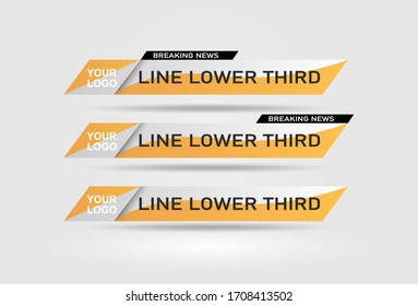 Lower Third TV News Bars Set Vector.