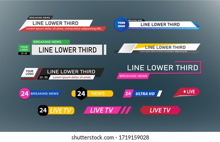 Lower Third TV News Bars Set Vector. Sign Of Lower Third. live News,