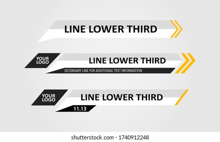 Lower Third TV News Bars Set Vector. News Lower Thirds pack. TV News Bars Set Vector.