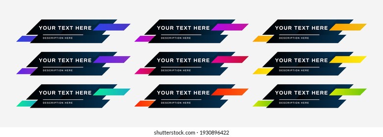 Lower Third TV News Bars Set Vector. Sign Of Lower Third. live News, Ultra HD. Banners For Broadcasting Television Video Template. Isolated Illustration