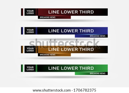 Lower Third TV News Bars Set Vector. News Lower Thirds pack.