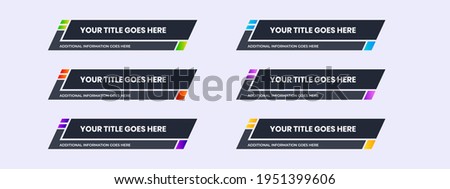 Lower third tv news bars set vector modern design. News lower thirds pack. Tv news bars set vector.