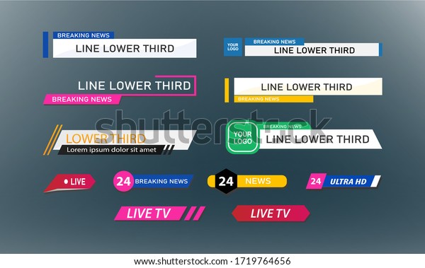 Lower Third TV News Bars Set Vector. News\
Lower Thirds pack. TV News Bars Set\
Vector.