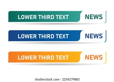 Lower third vector design banner with yellow blue and green shape strip color