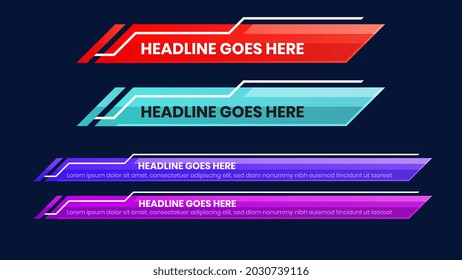 lower third vector design with modern. headline breaking news banner background template.