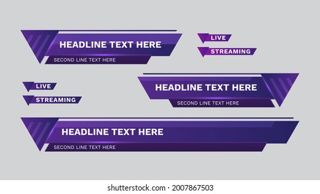 diseño vectorial inferior de color púrpura. plantilla de noticias de última hora para titulares.