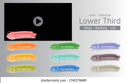 Lower Third for video use. With number 1-10. Wide range of usage (steps, ranking, tips, list, etc)