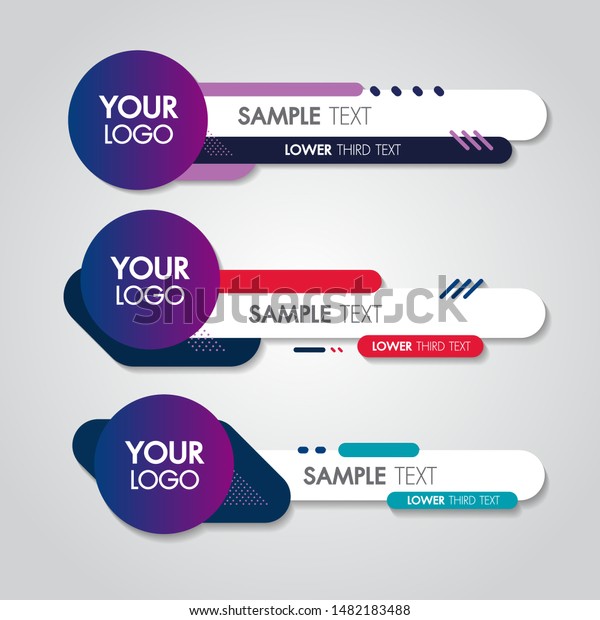 Lower third\
white and colorful design template modern contemporary. Set of\
banners bar screen broadcast bar name. Collection of lower third\
for video editing on transparent\
background.