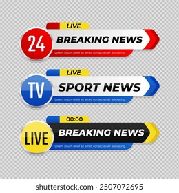 Lower thirds banner template design. Suit for tv banner, news and sport channels