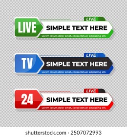 Lower thirds banner template design. Suit for streaming, broadcasting, video and media channel