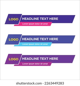 Lower Thirds Pack. Blue concept. vector illustration.