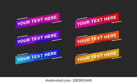 lower thirds pack with modern gradient color. set vector video strip title red banner background overlay