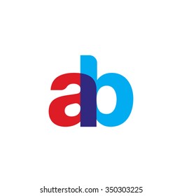 lowercase ab logo, red blue overlap transparent logo 