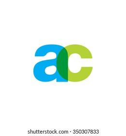 lowercase ac logo, blue green overlap transparent logo