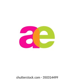lowercase ae logo, pink green overlap transparent logo, modern lifestyle logo