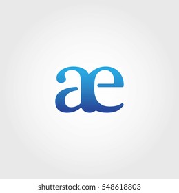 Lowercase ae Logotype. Blue Letter Logo. Letter Abbreviations. Vector Template Element.