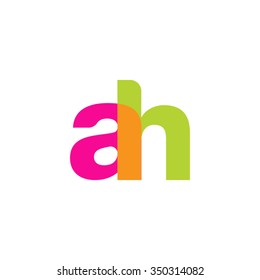 lowercase ah logo, pink green overlap transparent logo, modern lifestyle logo