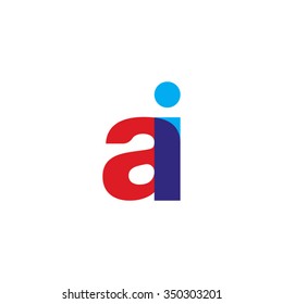 lowercase ai logo, red blue overlap transparent logo 