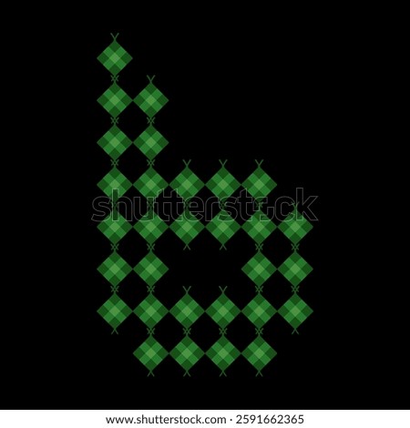 Lowercase alphabet 'b' ketupat. Ketupat is a typical Eid food made from rice wrapped in a woven coconut leaves. Ketupat comes from the island of Java and has been around since the 15th century.