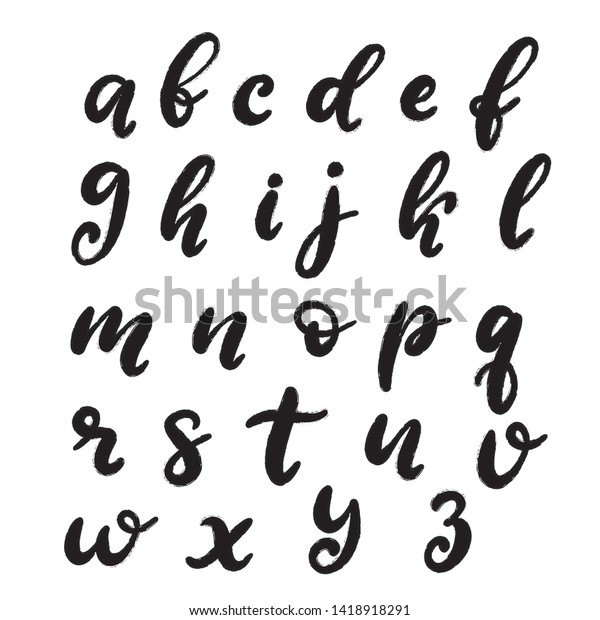 Lowercase Alphabet English Hand Drawn Typeface Stock Vector (Royalty ...