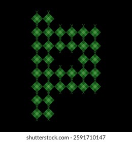 Lowercase alphabet "p" ketupat. Ketupat is a typical Eid food made from rice wrapped in a woven coconut leaves. Ketupat comes from the island of Java and has been around since the 15th century.