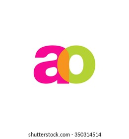 lowercase ao logo, pink green overlap transparent logo, modern lifestyle logo