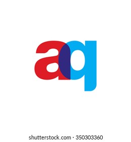 lowercase aq logo, red blue overlap transparent logo 