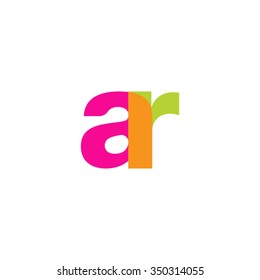 lowercase ar logo, pink green overlap transparent logo, modern lifestyle logo