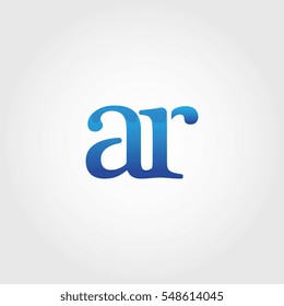 Lowercase ar Logotype. Blue Letter Logo. Letter Abbreviations. Vector Template Element.