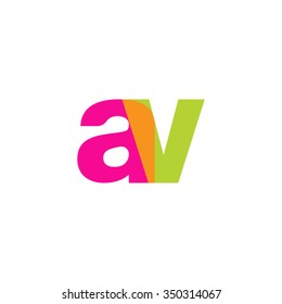 lowercase av logo, pink green overlap transparent logo, modern lifestyle logo