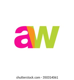 lowercase aw logo, pink green overlap transparent logo, modern lifestyle logo