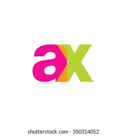 lowercase ax logo, pink green overlap transparent logo, modern lifestyle logo