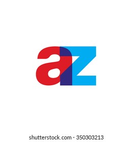lowercase az logo, red blue overlap transparent logo 