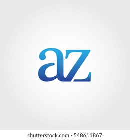 Lowercase az Logotype. Blue Letter Logo. Letter Abbreviations. Vector Template Element.